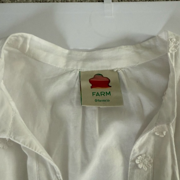 FARM Rio White Embroidered Flutter Sleeve Mini Dress Small - Picture 2 of 5